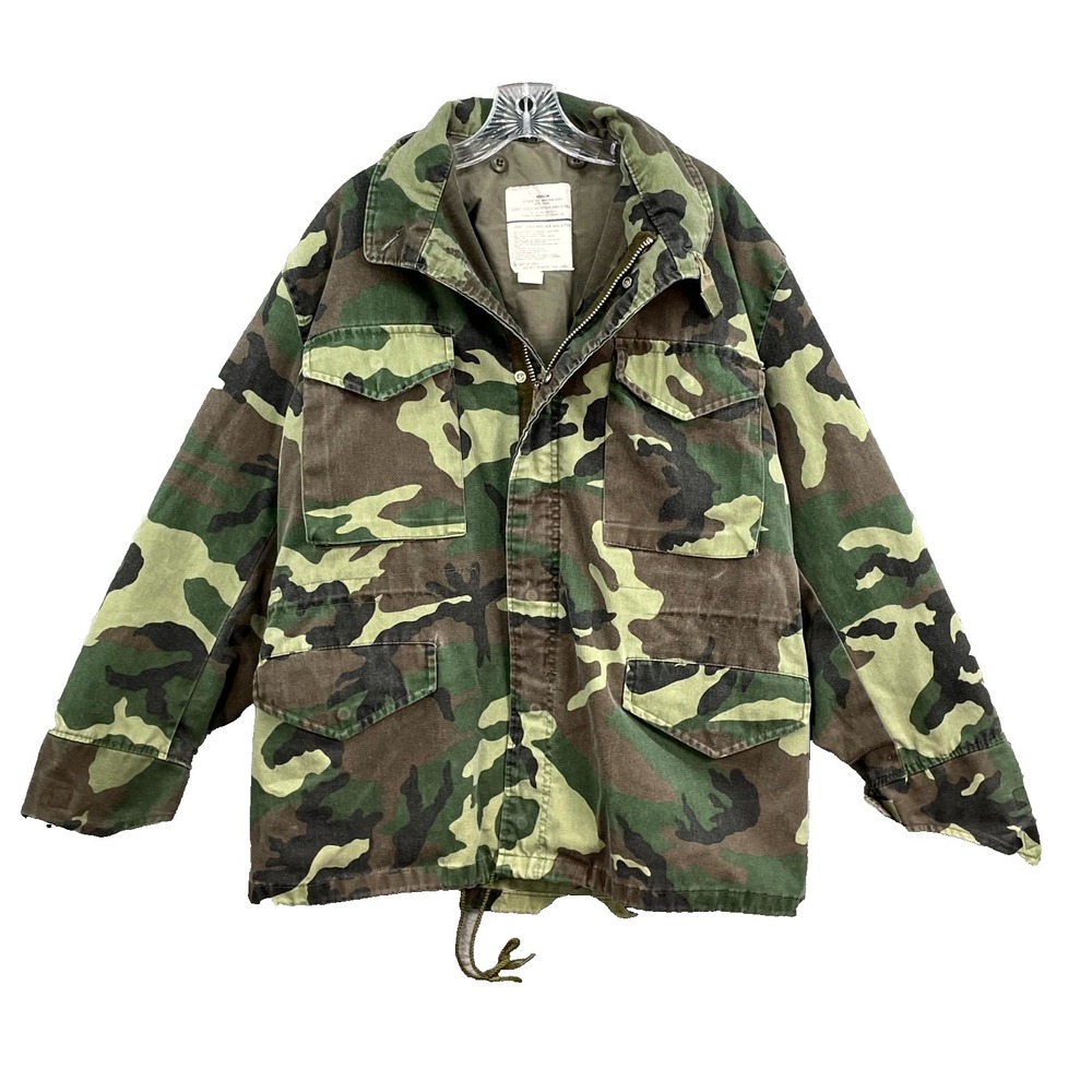 Vintage US Army Cold Weather Coat Jacket Mens Medium Camo Workwear Field Utility